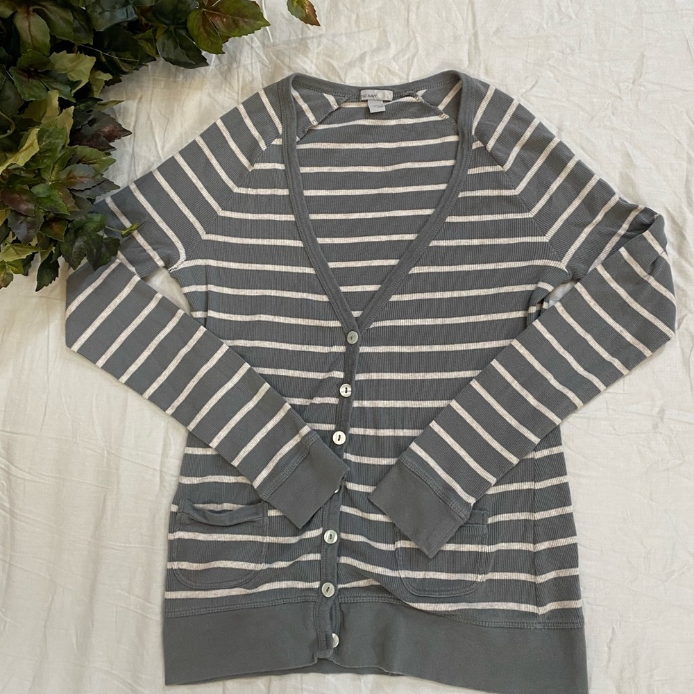 Cute striped button down cardigan.